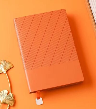 Premium Textured Hardbound Notebook – Sunset Orange Edition
