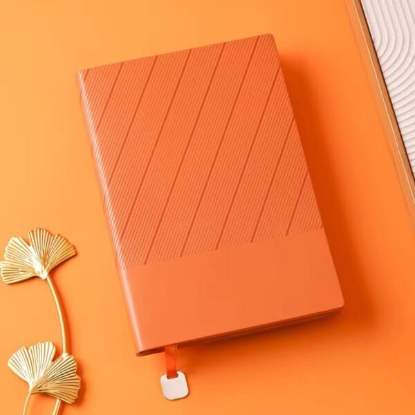Premium Textured Hardbound Notebook – Sunset Orange Edition