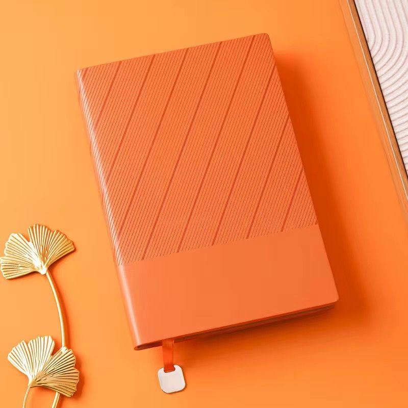 Premium Textured Hardbound Notebook – Sunset Orange Edition
