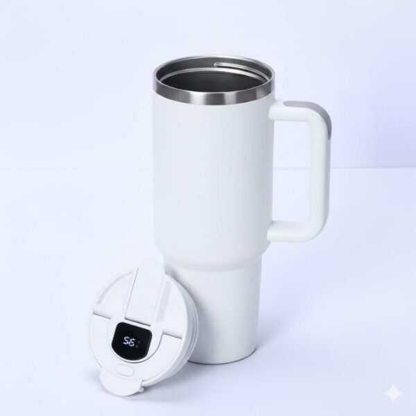 Smart Temperature Display Flask Mug (Insulated Stainless Steel, White Edition)